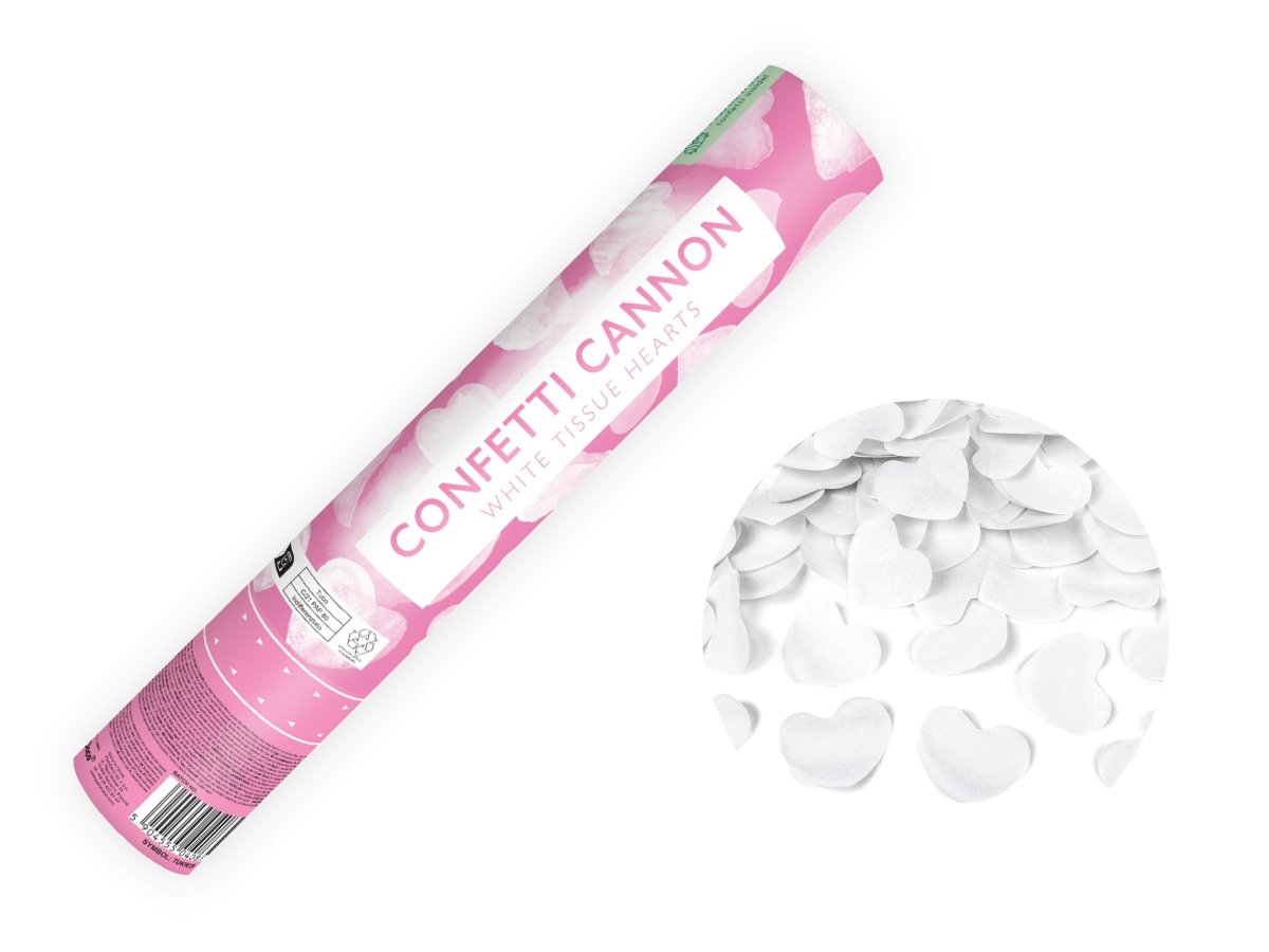 Hart Confetti Kanon Wit 28cm