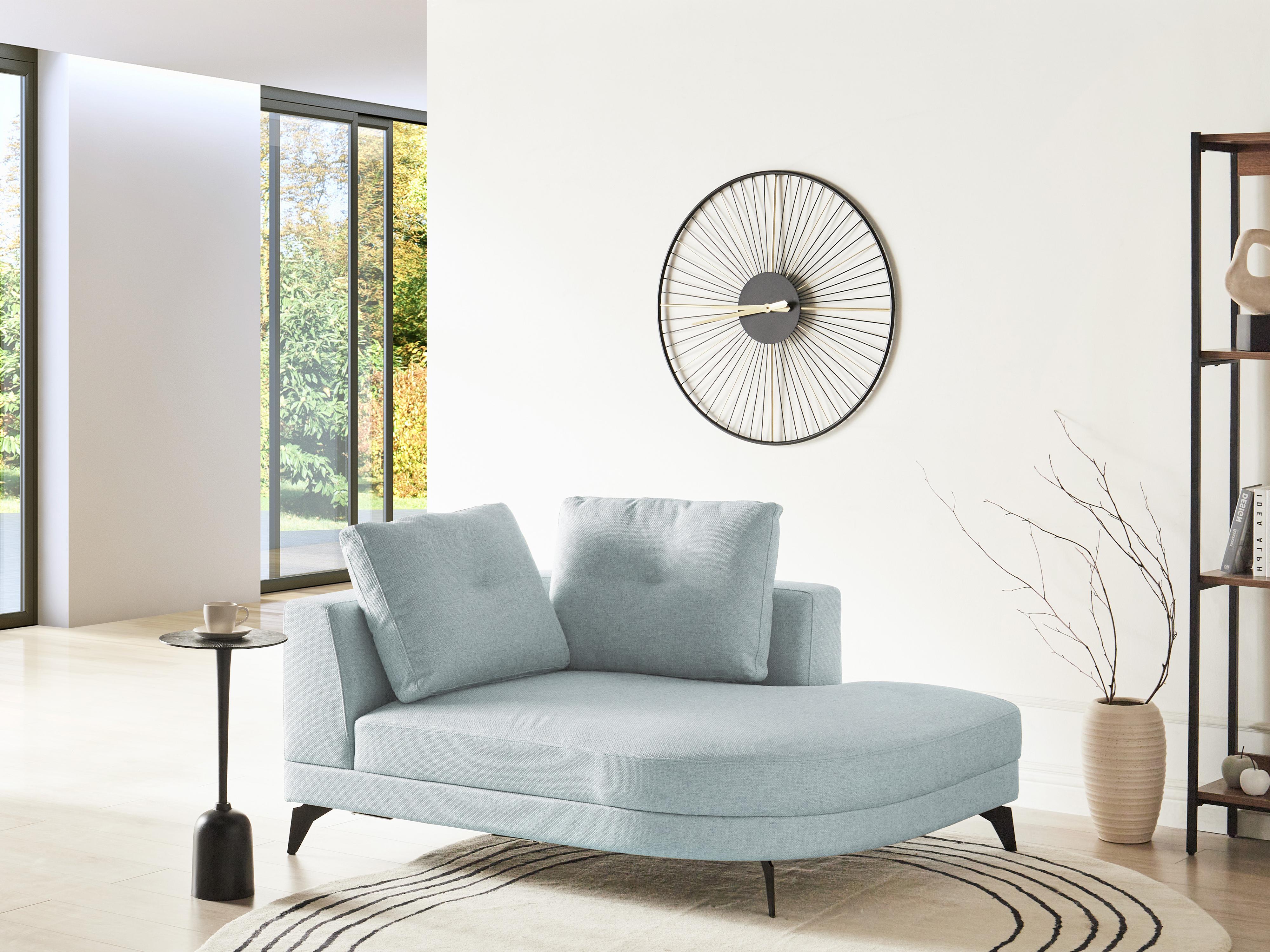 Chaise longue MARUM Chenille Lichtblauw