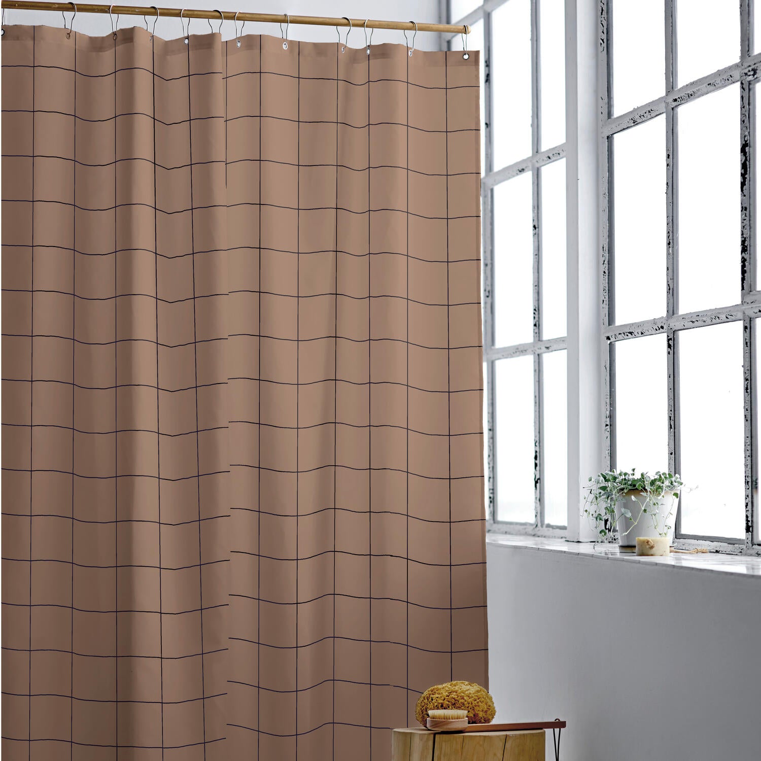 Södahl  Badeforhæng, Warm Taupe - 180x200 cm.
