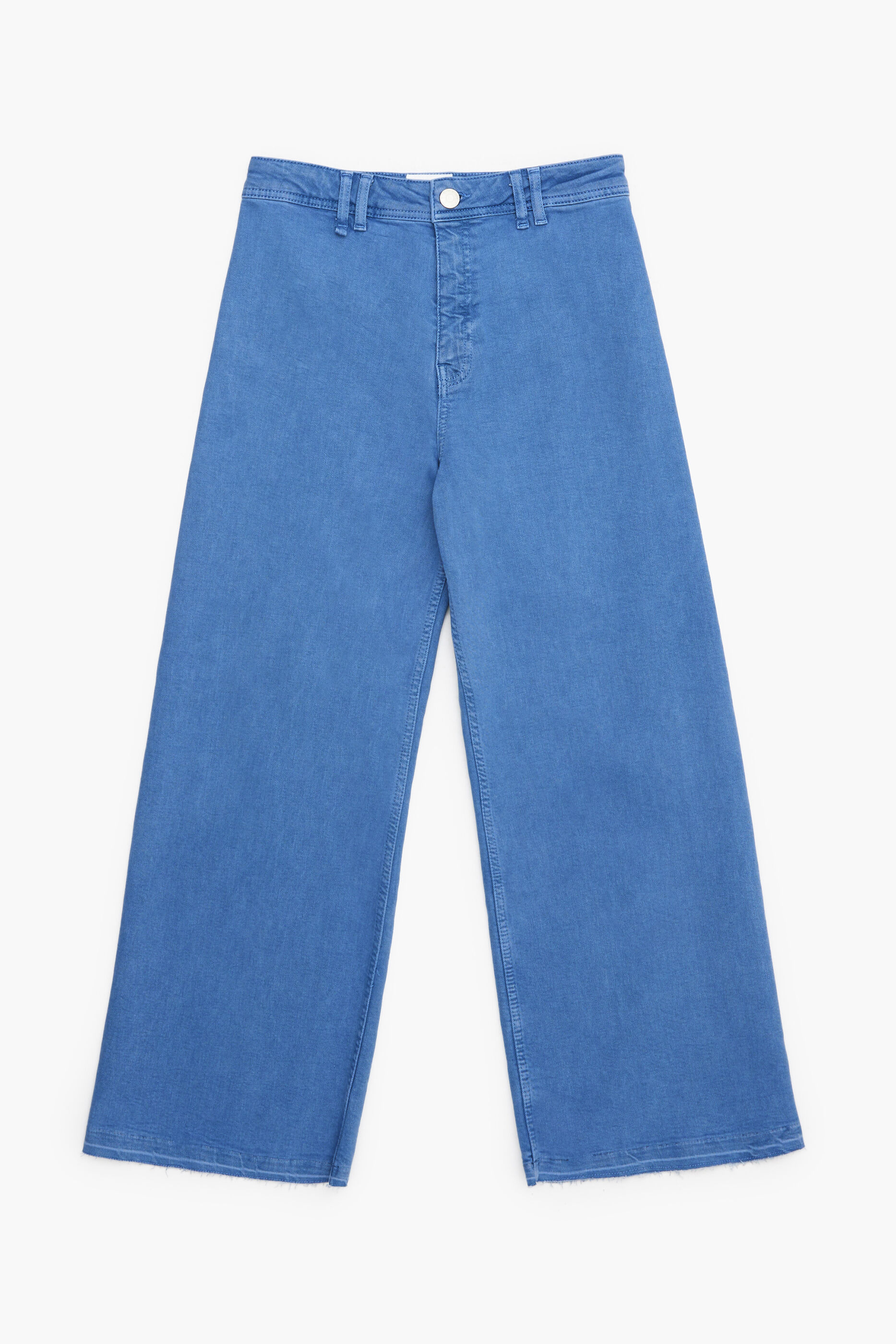 CULOTTE - Calça jeans azul de cintura alta