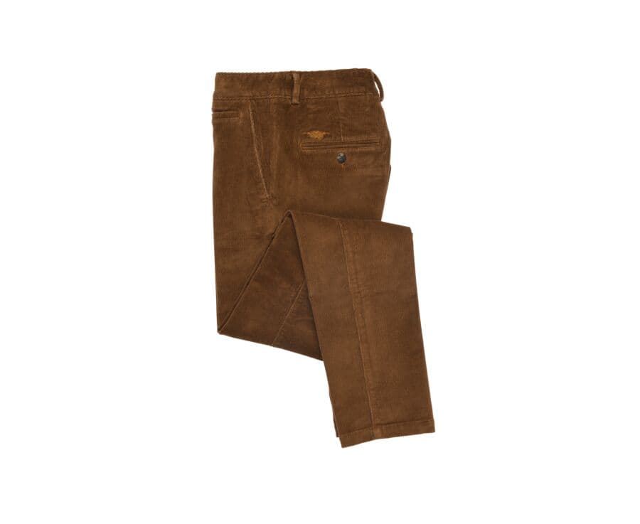 Pantalon chino velours côtelé homme Camel Foncé - NORMAN