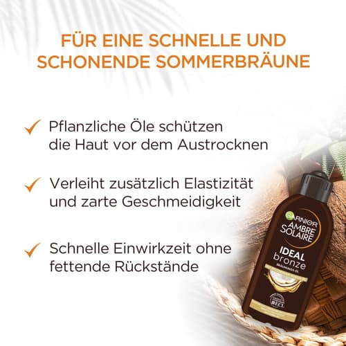 Garnier Ambre Solaire Ideal Bronze Bräunungsöl mit Kokos