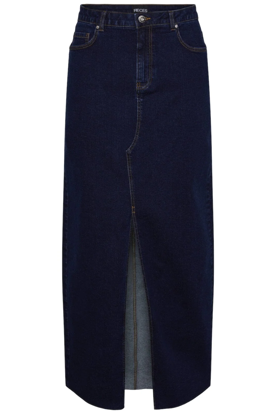 Pieces Pcjessie Ankle Denim Skirt 4572721 dark blue denim rinse wash