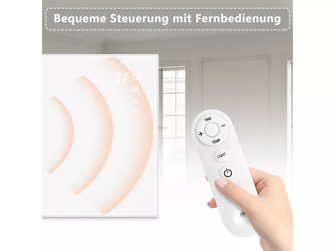NETTLIFE Chauffage infrarouge radiateur 450W avec télécommande