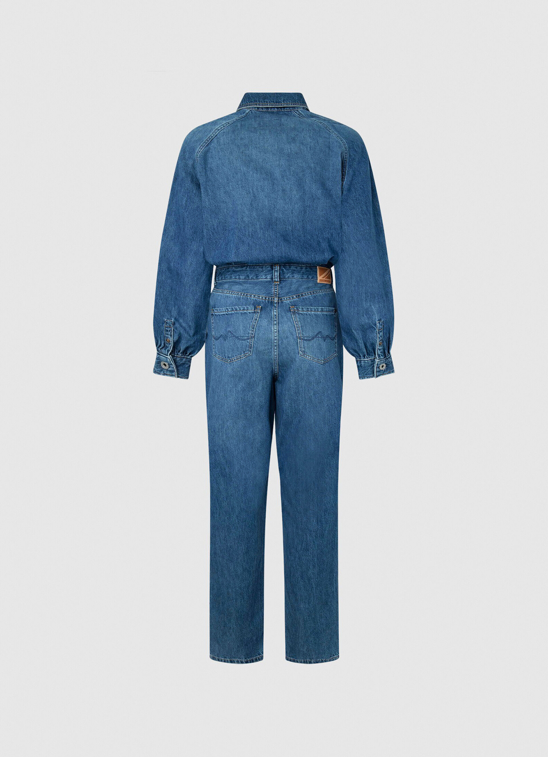 MACACÃO LONGO DE ALGODÃO JEANS - jeans