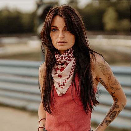 Bandana Wildust MOTO PETROL JUNKIES - Rouge / Blanc