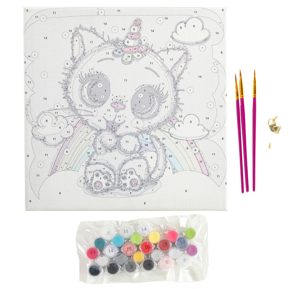 Craft Buddy Kätzchen Regenbogen Malen nach Zahlen Malset