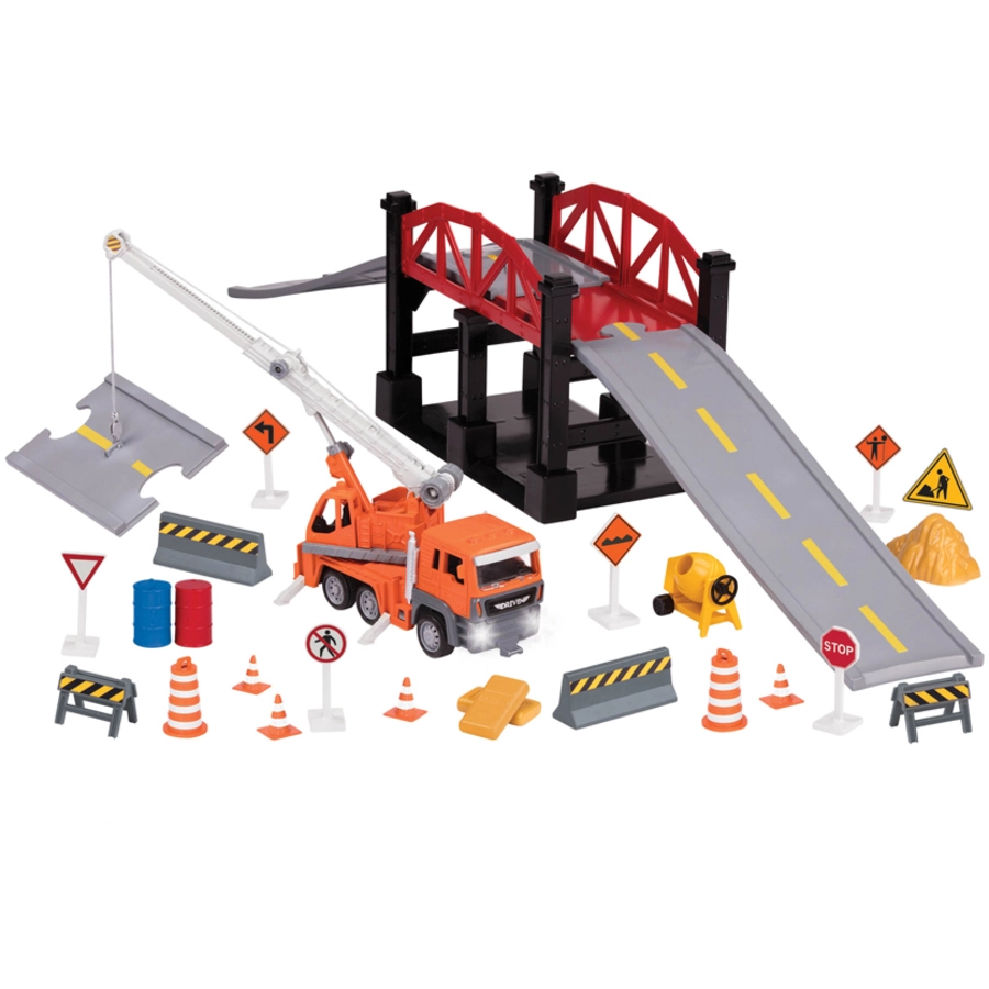 Driven Spielset Construction Baustelle Brücke Mehrfarbig