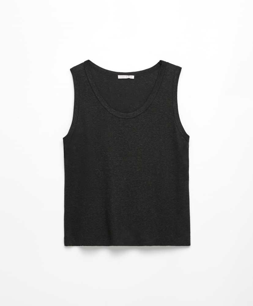 Camiseta de linho sem mangas
