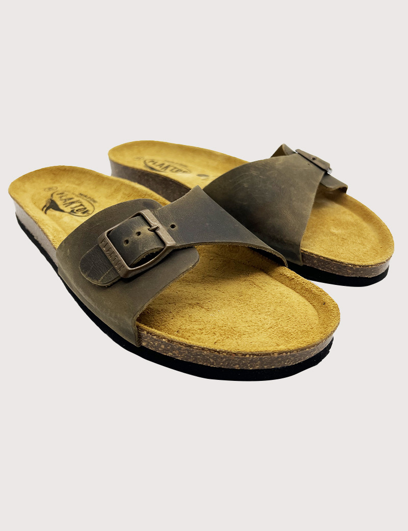 PLAKTON MULES HOMME SIMPLE BRIDE KAKI