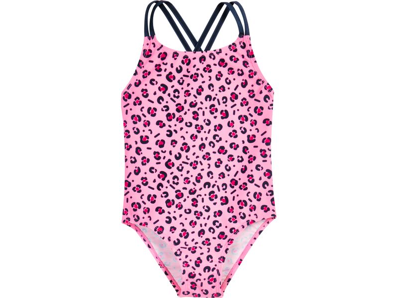 Playshoes Badeanzug Leo-Print Pink Gr. 110/116 UV-Schutz Badeanzug für Mädchen