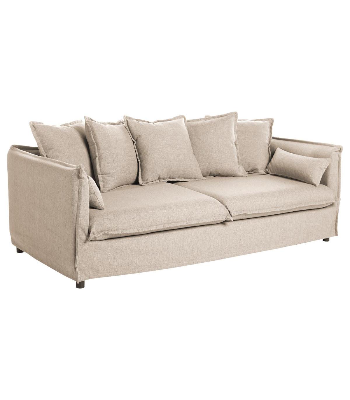 CANAPE ODILON LIN 3 PLACES BEIGE