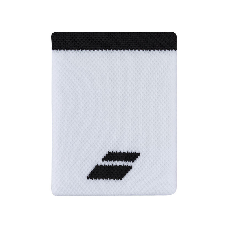 Poignets éponge Babolat long Jumbo Wristband blanc-noir
