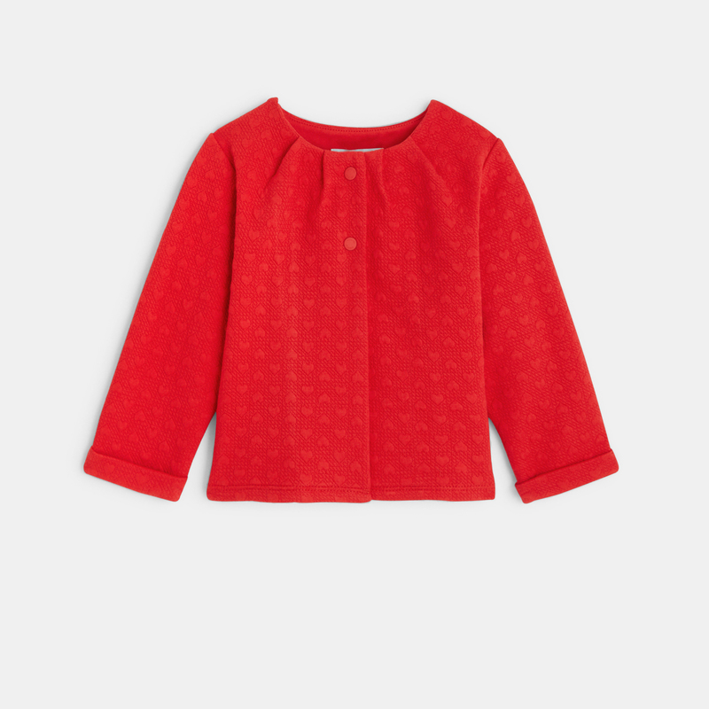 Gilet molleton rouge bébé fille