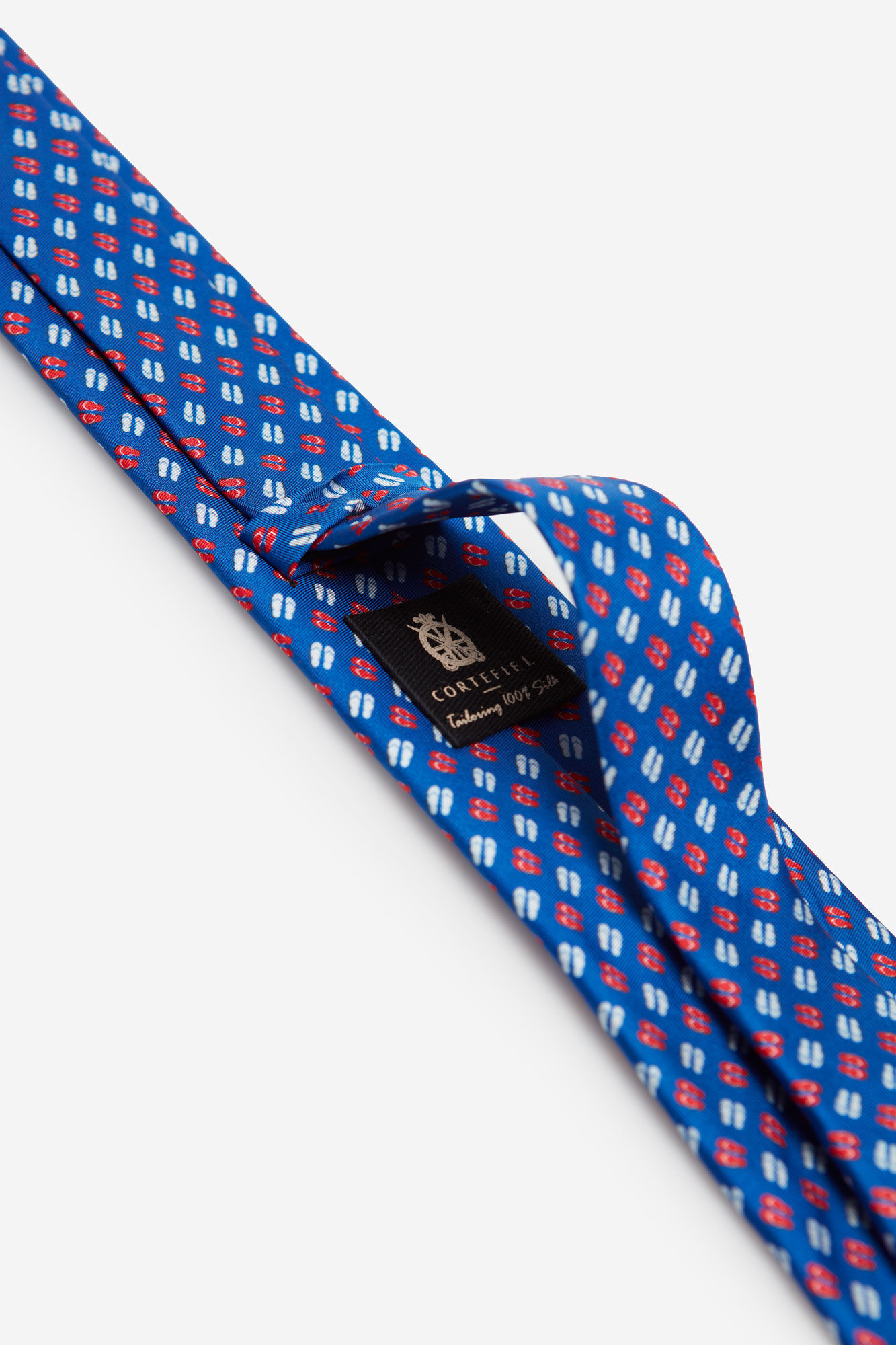 Gravata de seda estampada - Azul escuro