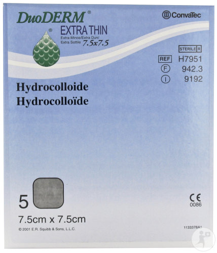 Convatec DuoDerm Pansement Hydrocolloïde Extra Mince 7,5cmx7,5cm Pièces 5 (H7951)