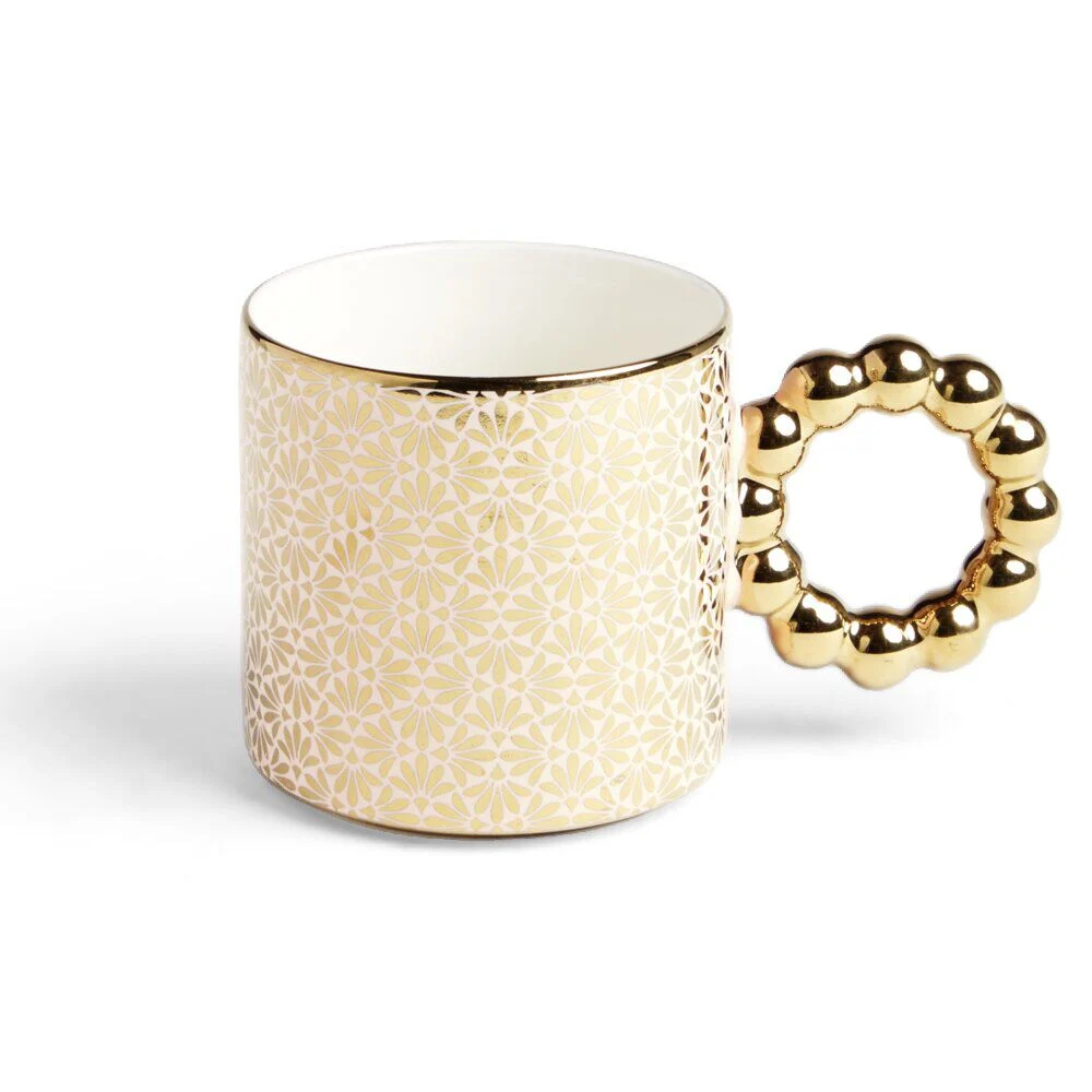 Lot de 2 mugs 30cl design chic rose et doré