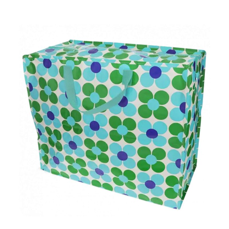 Sac de rangement Jumbo 58 cm Marguerites Bleues et Vertes