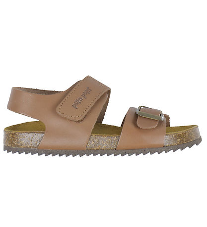 Pom Pom Sandalen - Klettband - Camel