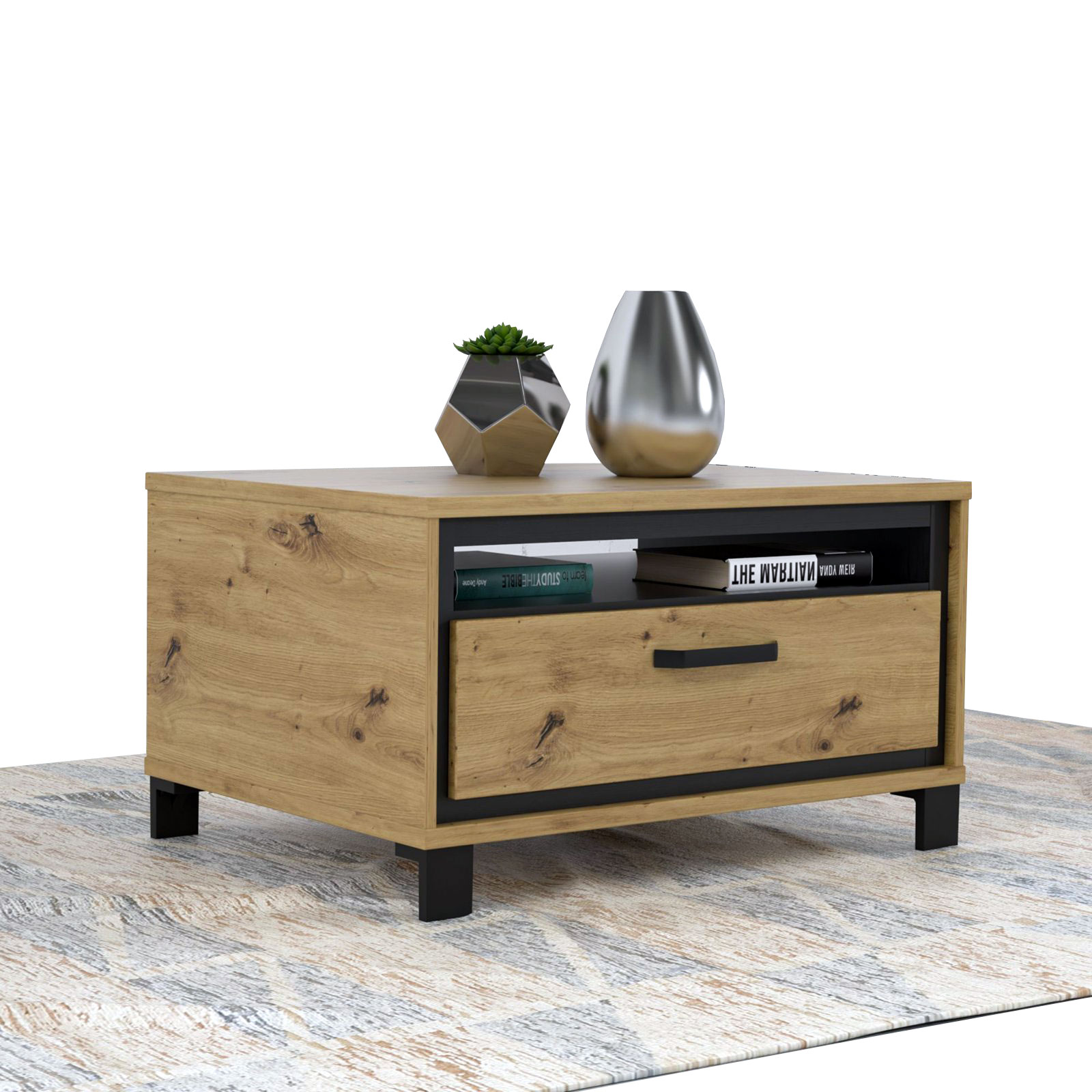 Couchtisch - Artisan Eiche-Schwarzeiche - 80x60 cm