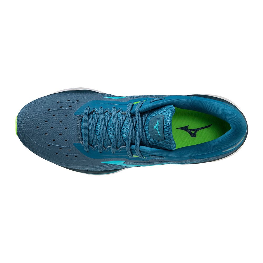 Mizuno WAVE SKY 5 - Chaussures running Homme moroccanb/peacockb/ggeck