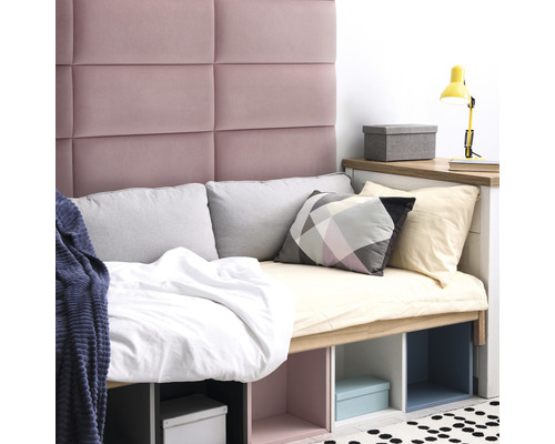 Wandkussen Matt Velvet oudroze fluweellook 30 x 60 cm