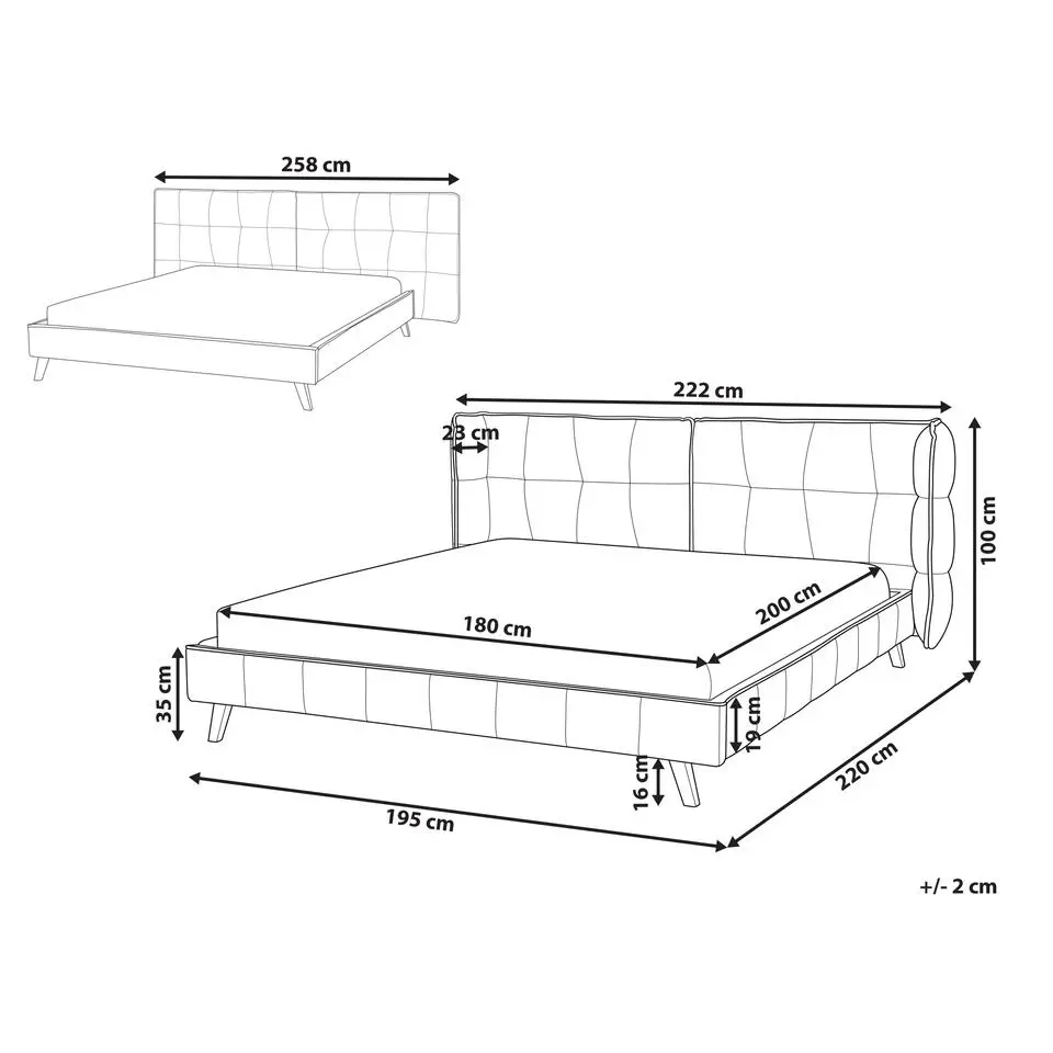 SENLIS - Tweepersoonsbed - Beige - 180 x 200 cm - Fluweel