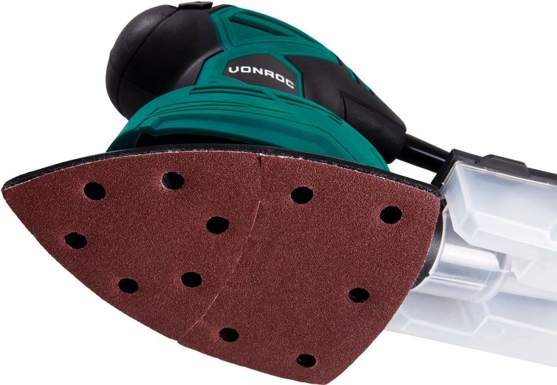 VONROC - Handpalmschuurmachine - Multifunctioneel - Puntvormige Schuurzool - Stofopvangbox