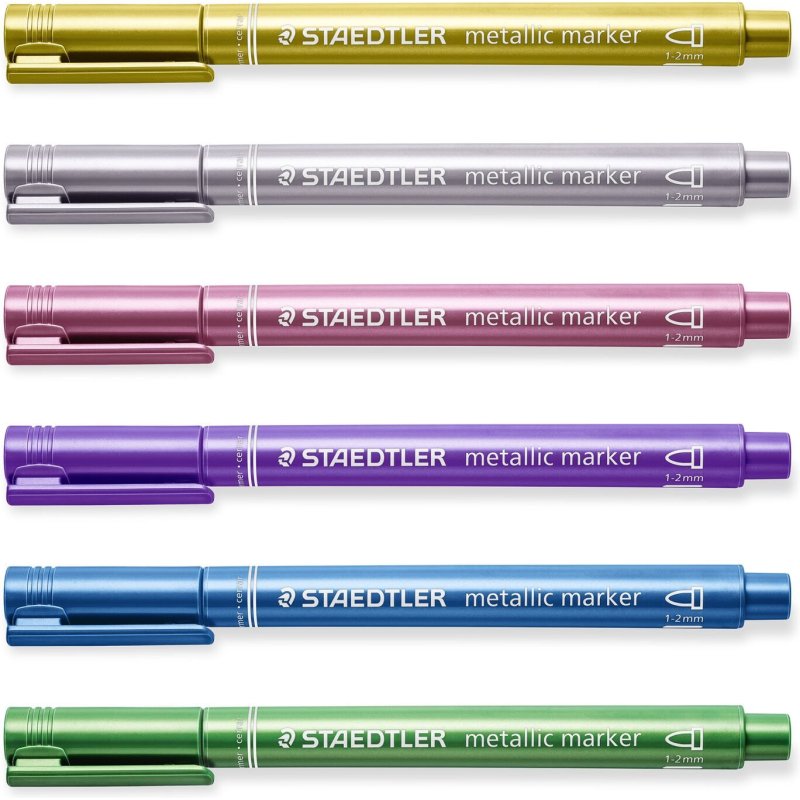 Marqueur staedtler corps metallique 8323 pointe ogive  2,7mm trace 1 a 2mm