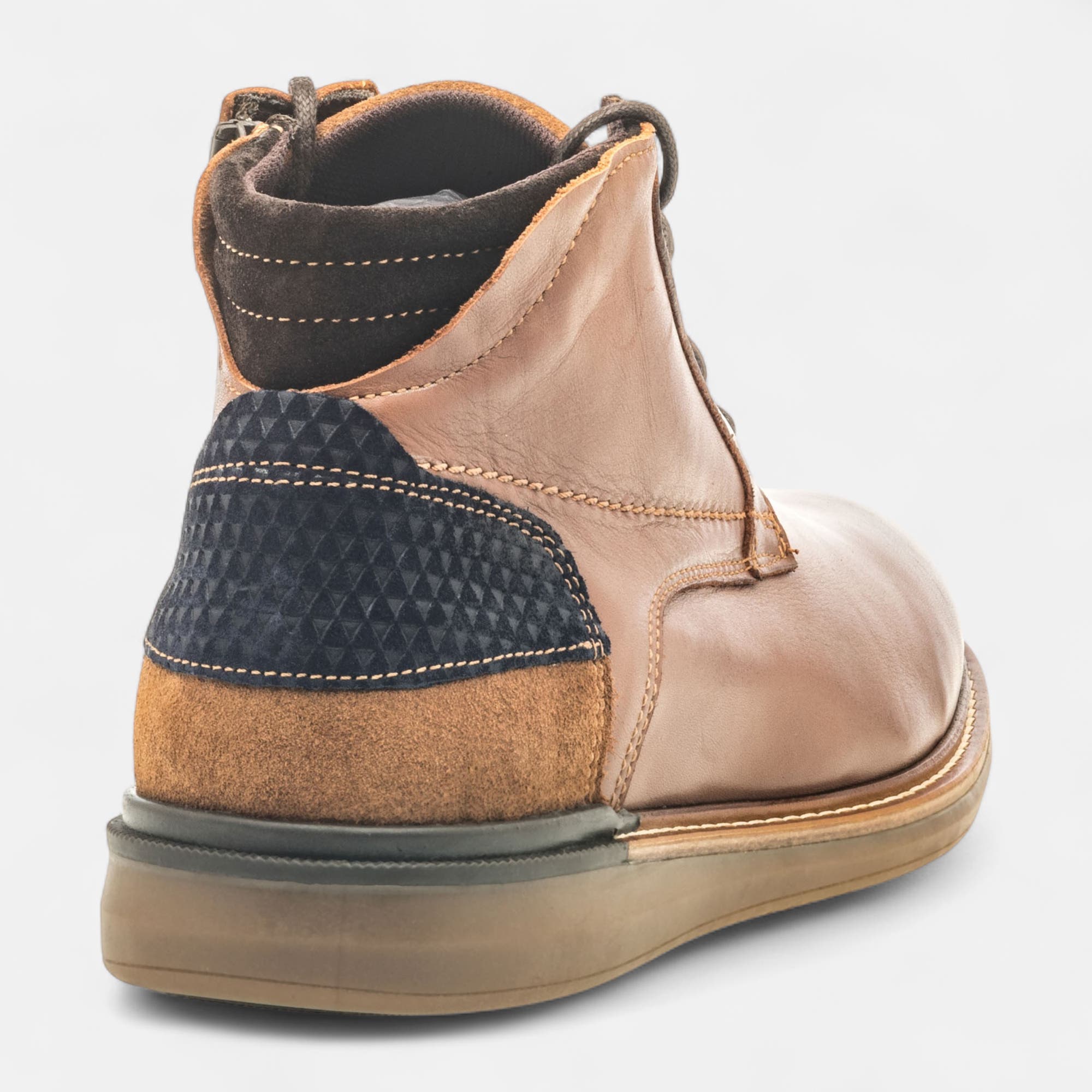 Bottines Homme en cuir cognac