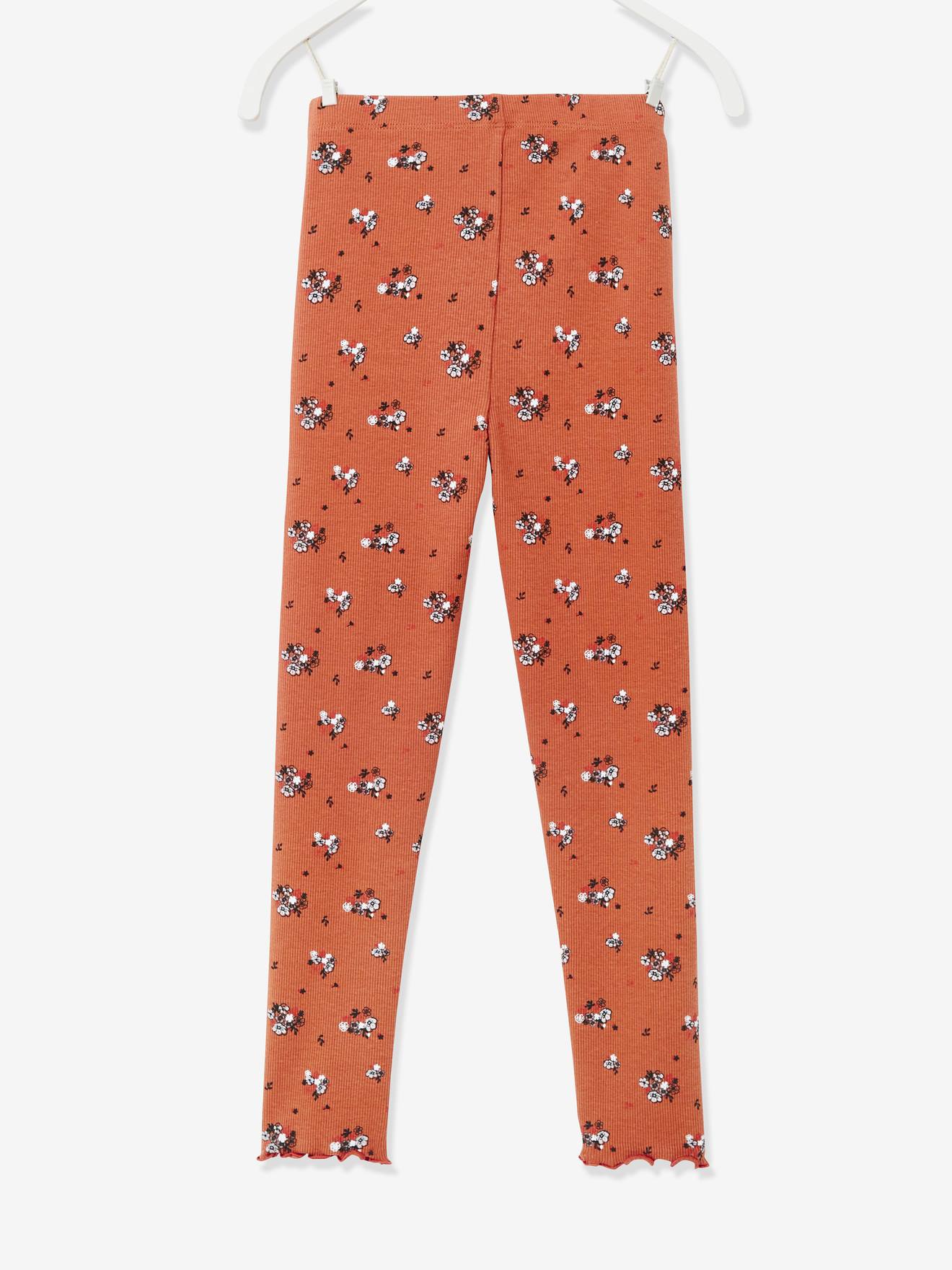 Calça legging canelada azul marinho para meninas