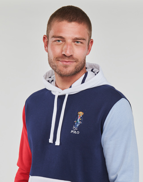 Polo Ralph Lauren - SWEATSHIRT CAPUCHE COLORBLOCK BEAR BRODé Marino / Rojo / Azul / Blanco