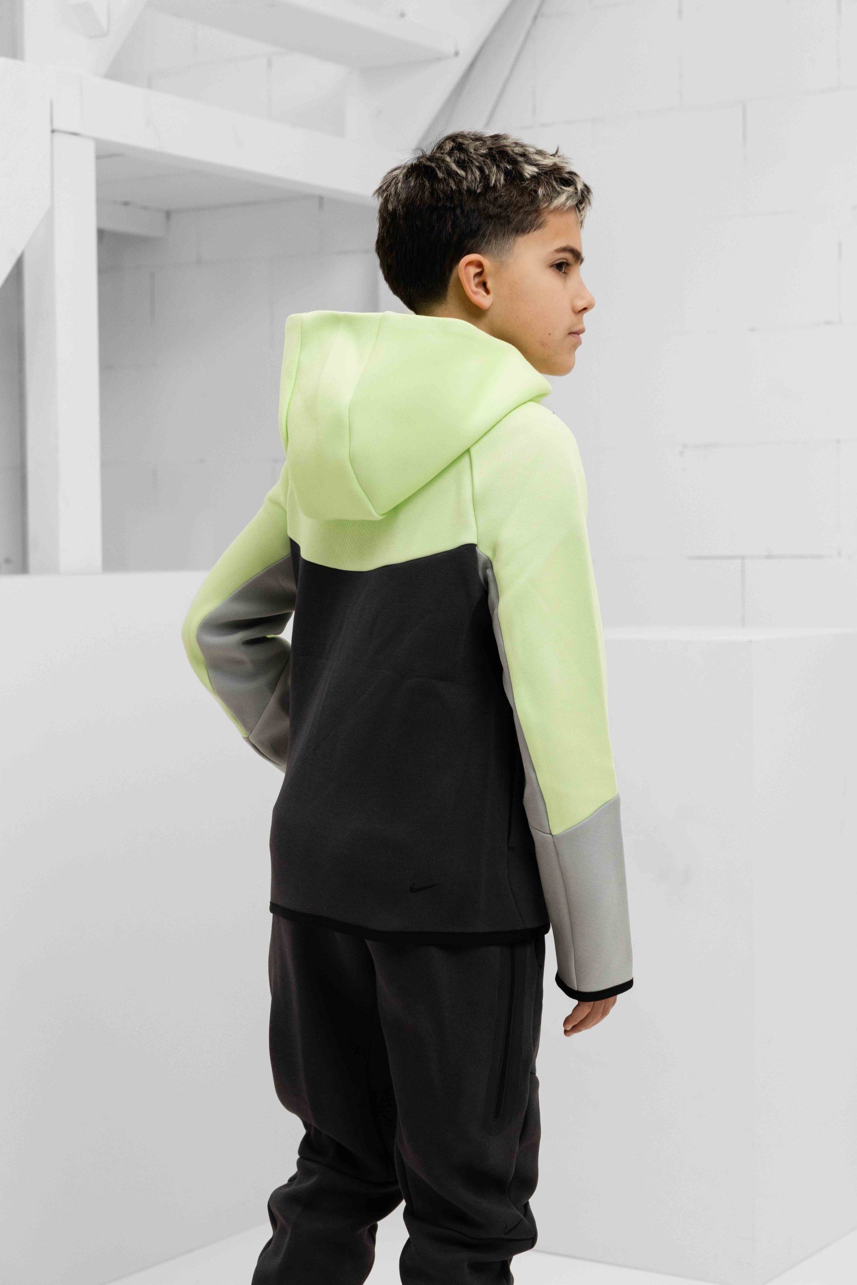 Nike Tech Fleece Trainingspak Kids Lichtgroen/Donkergrijs
