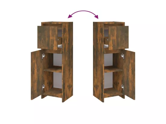 Armoire de bain Chêne fumé 30x30x95 cm Bois d'ingénierie