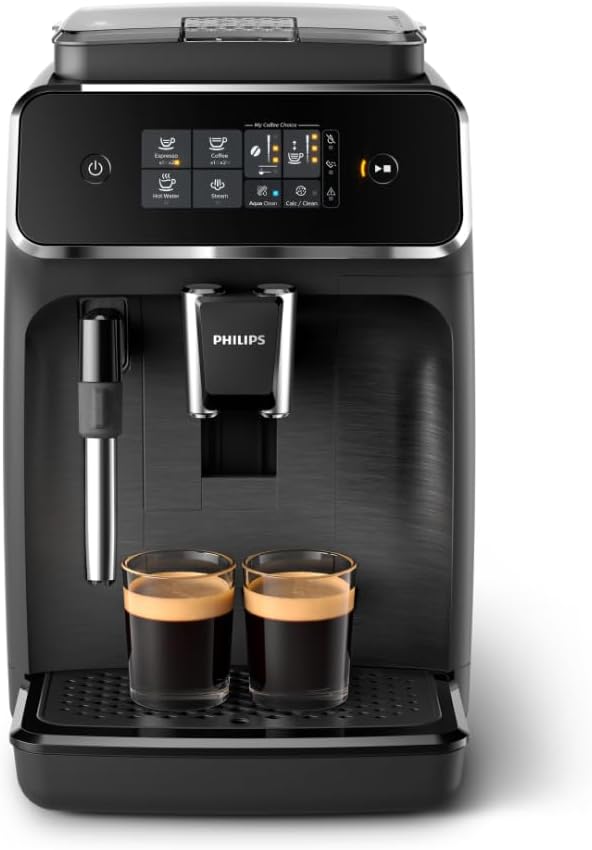 Philips Serie 2200 Kaffeevollautomat – Klassischer Milchaufschäumer, Intuitives Touchdisplay, mattes Schwarz (EP2220/10)