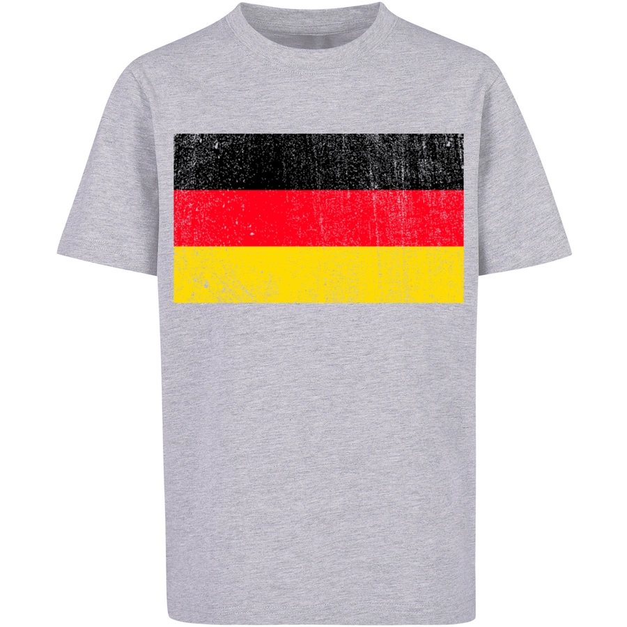 F4NT4STIC T-Shirt Germany Deutschland Flagge distressed heather grey