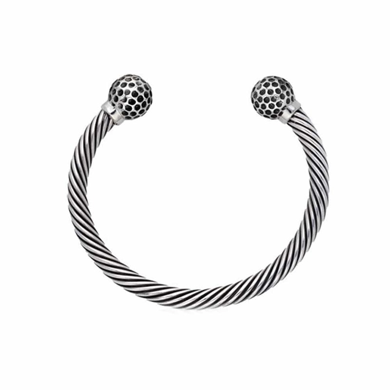 Bracelet Jonc Argent Balle De Golf