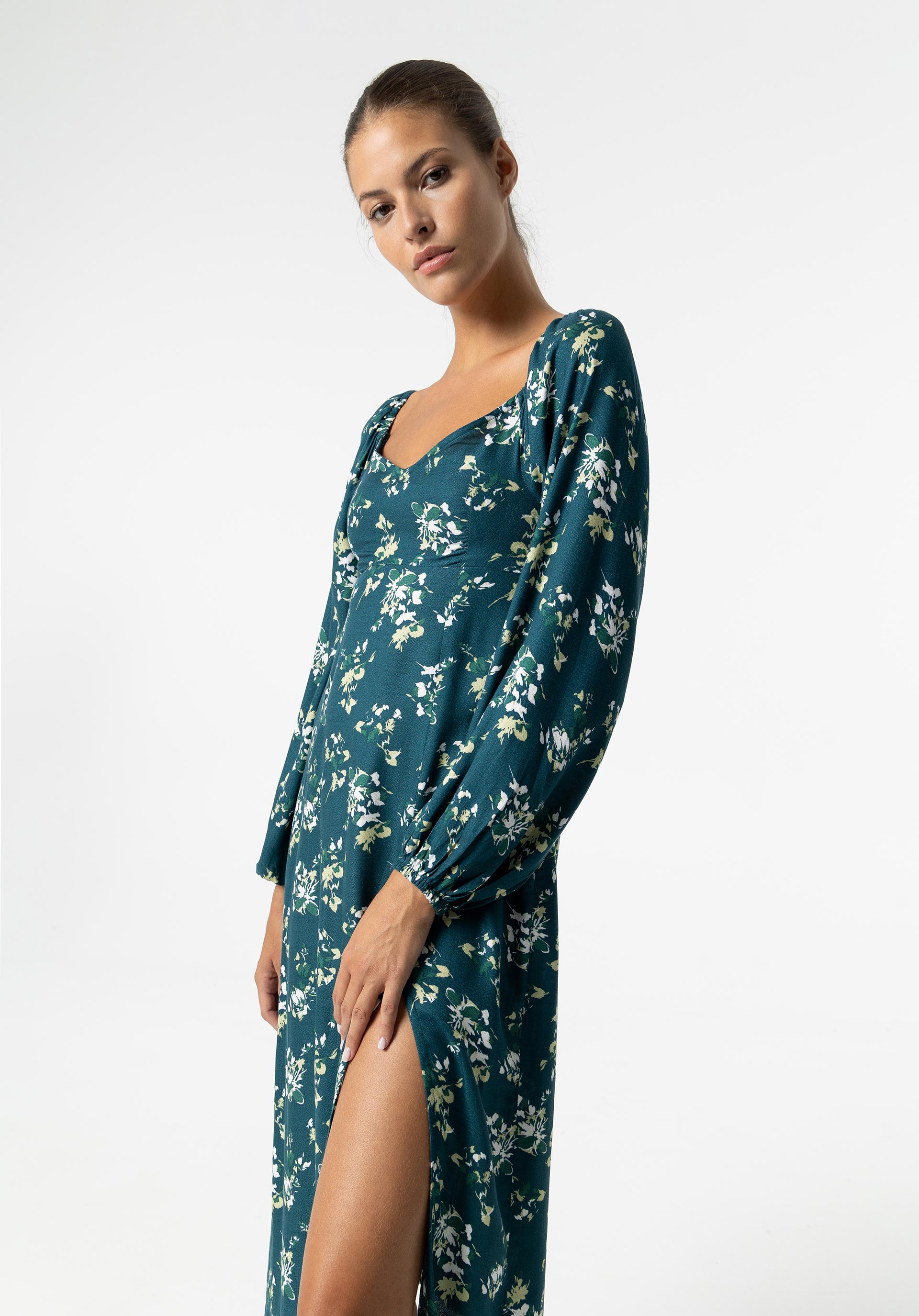 Vestido Midi Estampado Floral