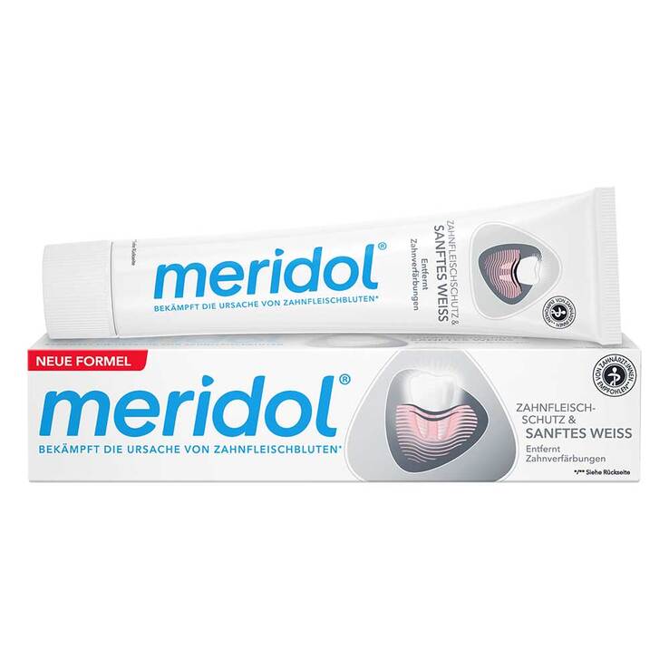 Meridol sanftes Weiss Zahnpasta, 75 ml