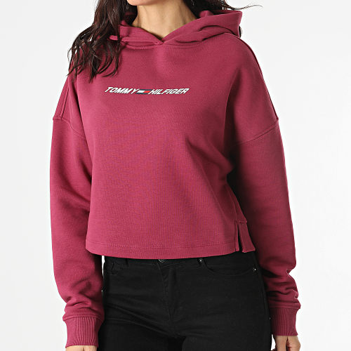 Sweat Capuche Femme Crop Graphic 1130 Bordeaux