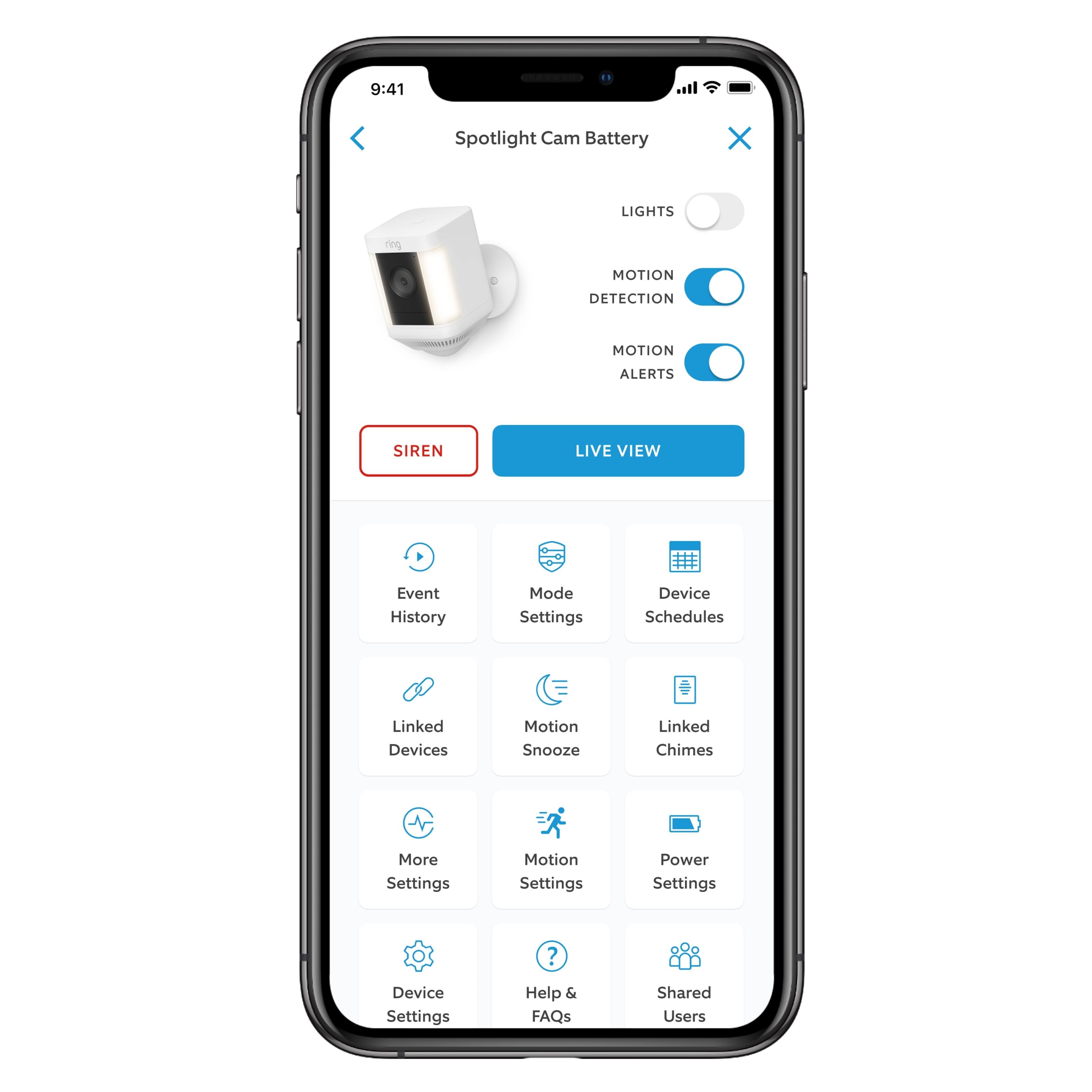 Ring Spotlight Cam Plus Battery Trådløst overvåkingskamera Hvit