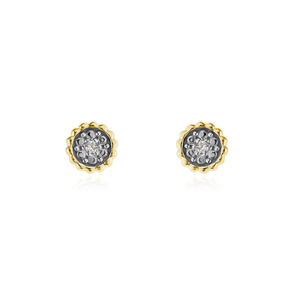 Boucles D'oreilles Puces Mon 1er Diamant Or Jaune Diamant