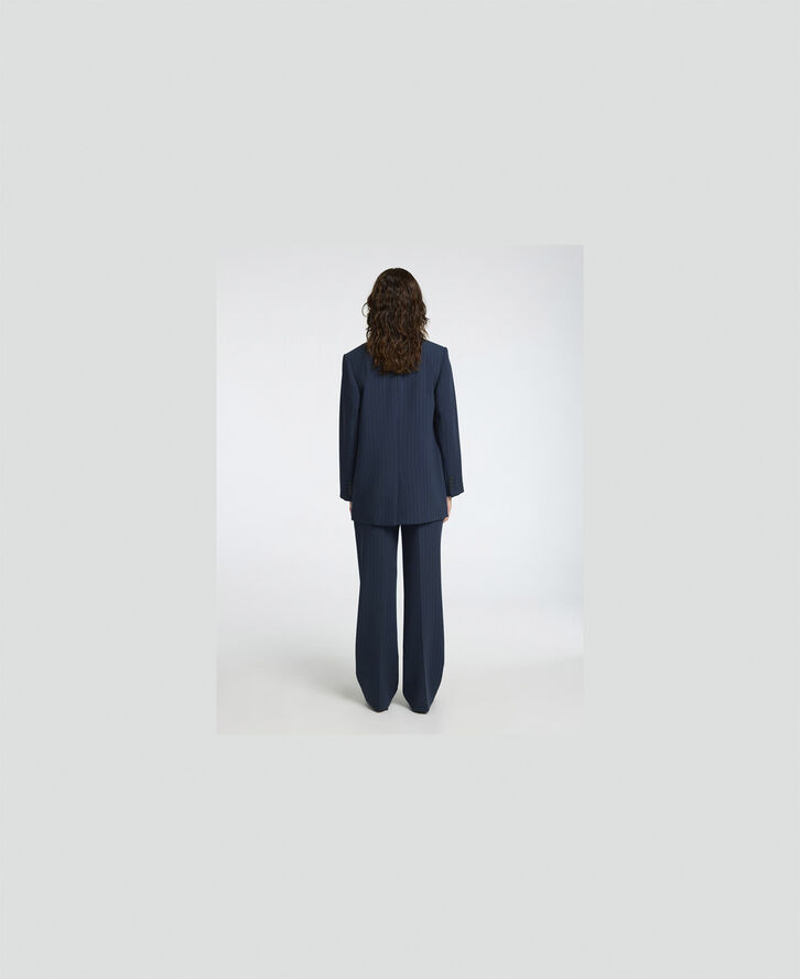 Selected Femme SLFRITA LS RELAXED BLAZER PIN STRI Dark sapphire/pin stripe