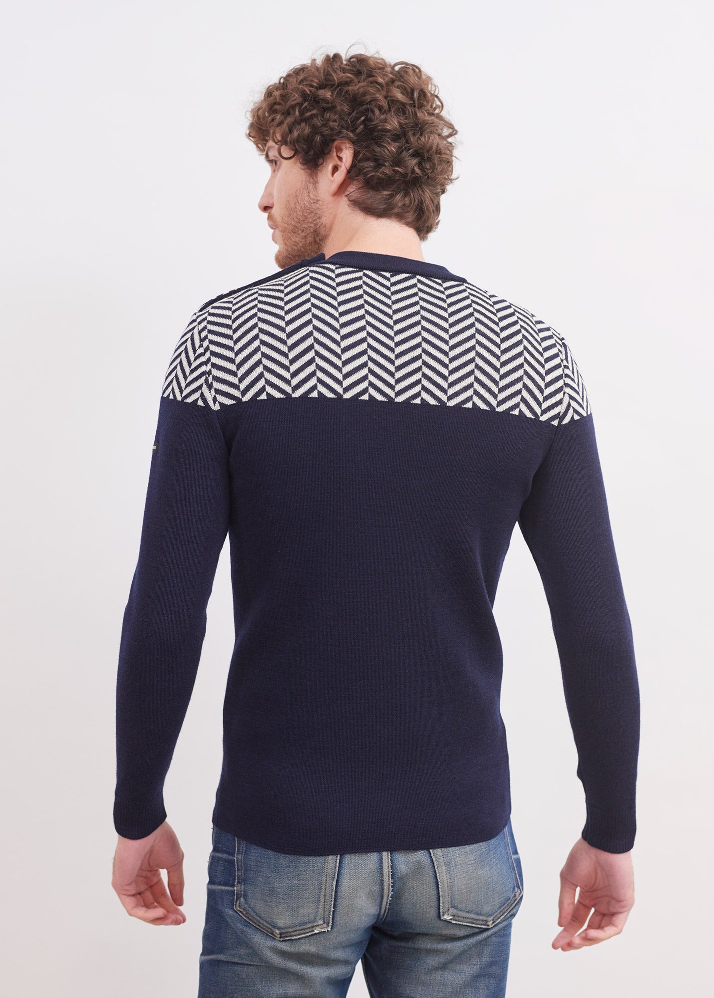 Pull marin à motifs chevrons Le Polaris