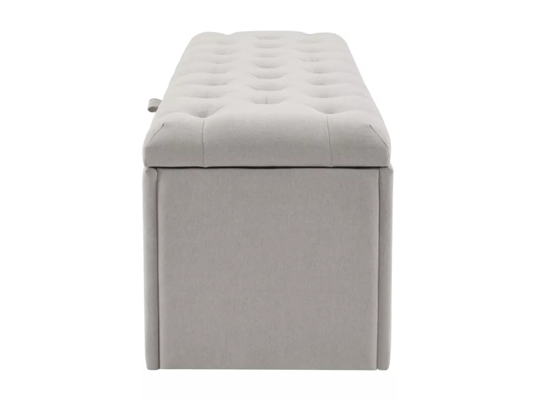 Banc coffre rembourré en lin - Gris clair