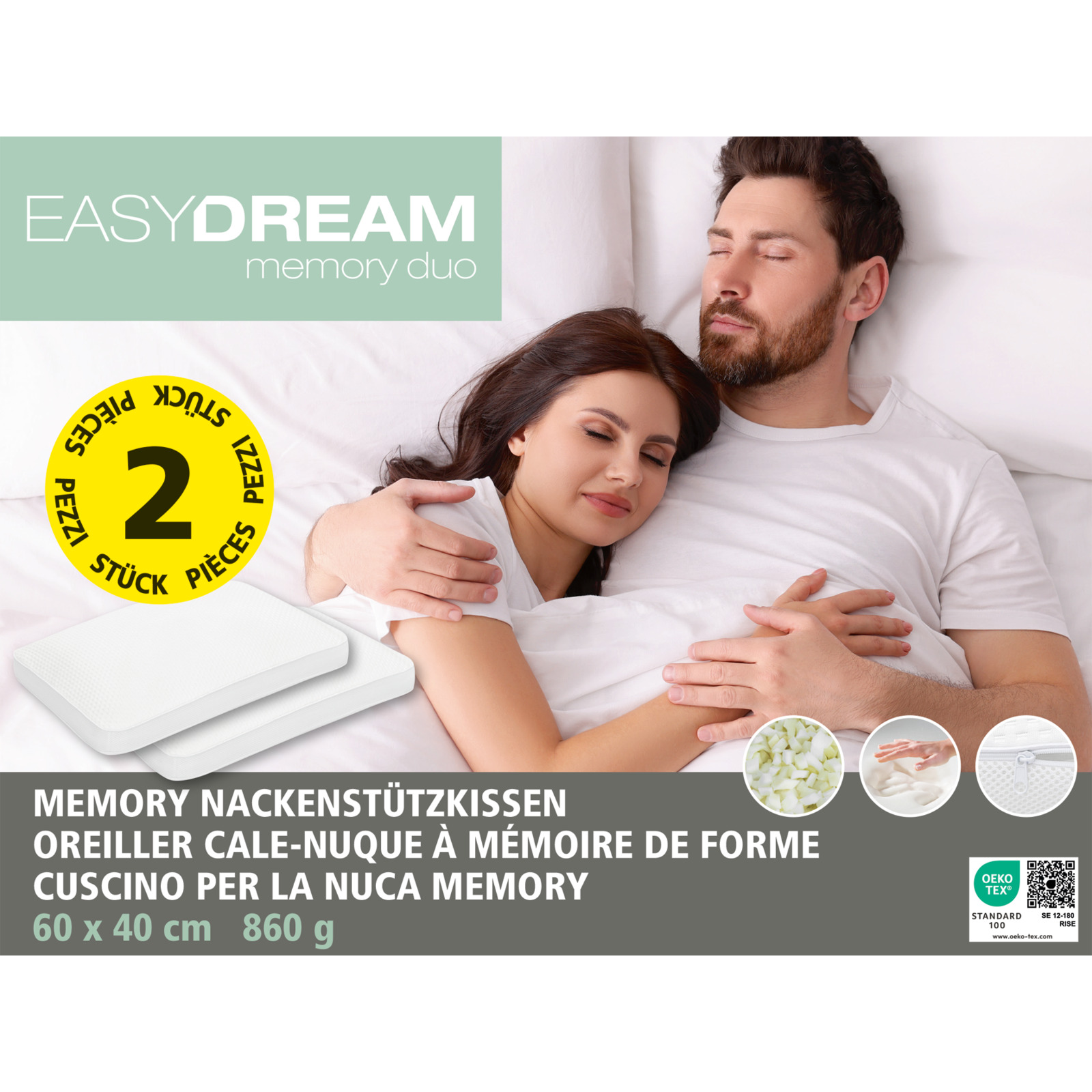 Easy Dream Nackenstützkissen Memory Duo 2er-Set
