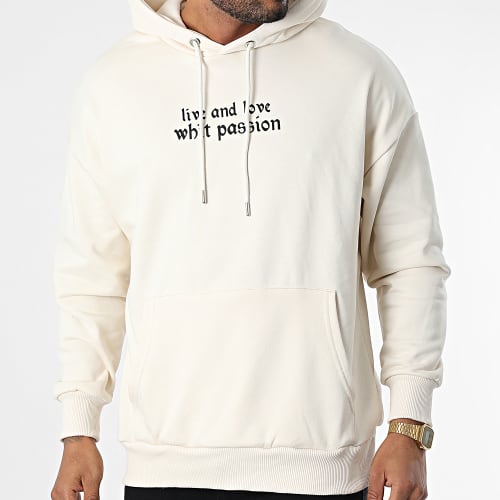 Sweat Capuche 22-K048 Beige