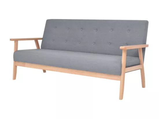 Ensemble de canapés 2 pcs Tissu Gris clair