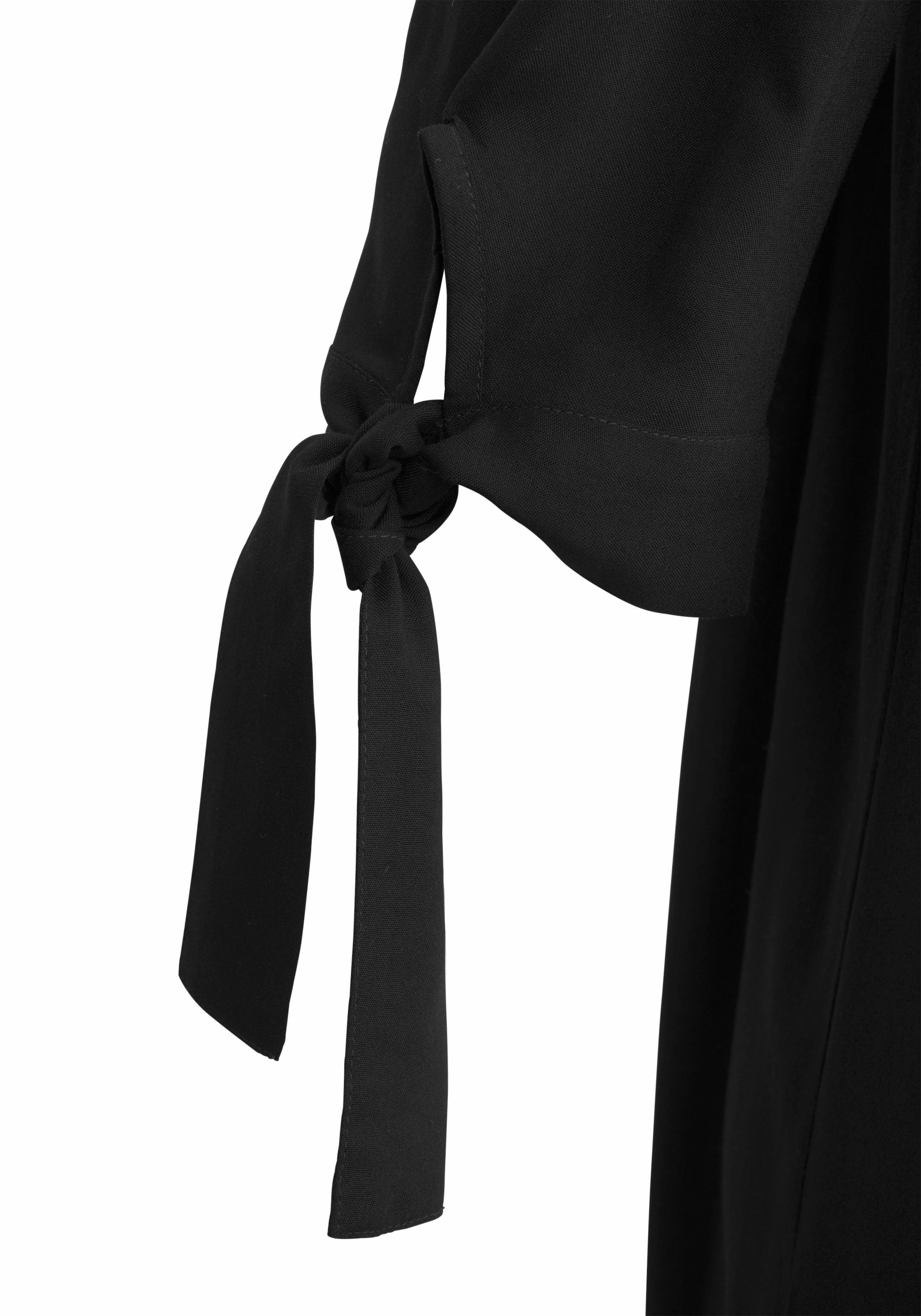 LASCANA Blusenkleid mit Carmenausschnitt und 3/4-Ärmeln, Sommerkleid, Strandkleid, Basic