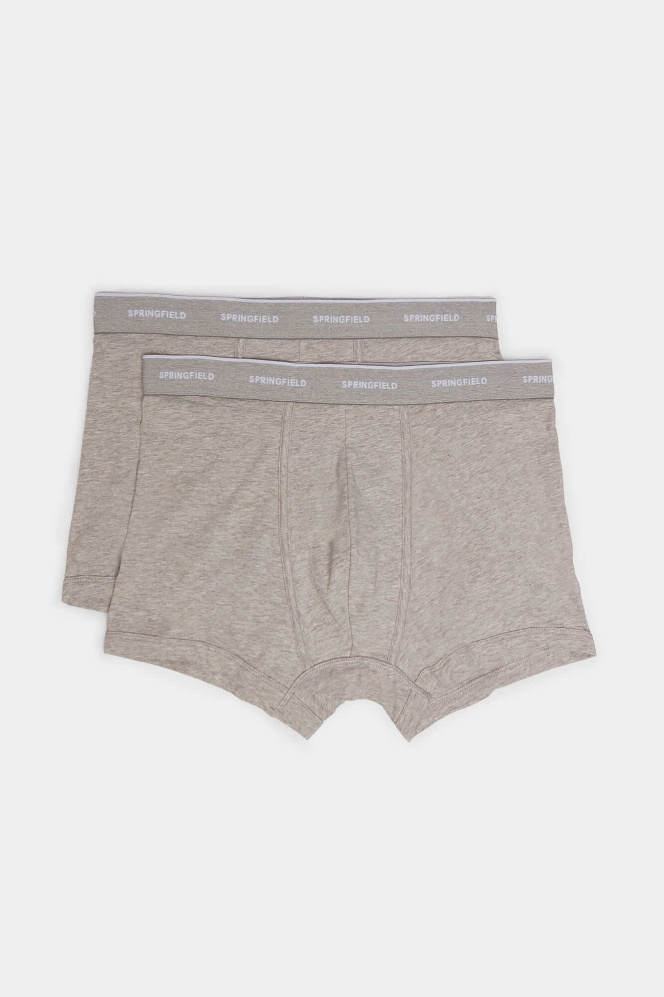 Pacote com 2 cuecas boxer básicas de algodão - cinza médio